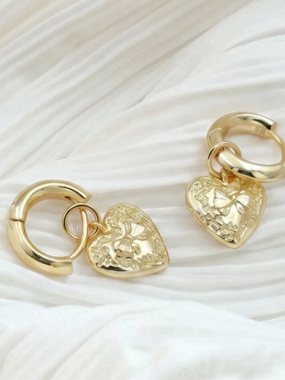 x LoveShackFancy Heart Gold Convertible Earrings by Kendra Scott - Picture 2 of 2